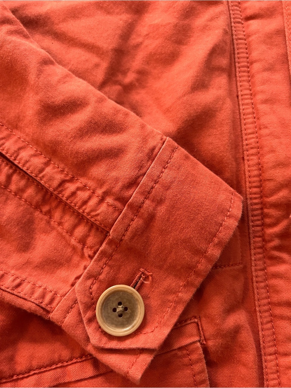 LOFT Lightweight Hooded Barn Jacket in Coral. Size XS - Picture 6 of 12